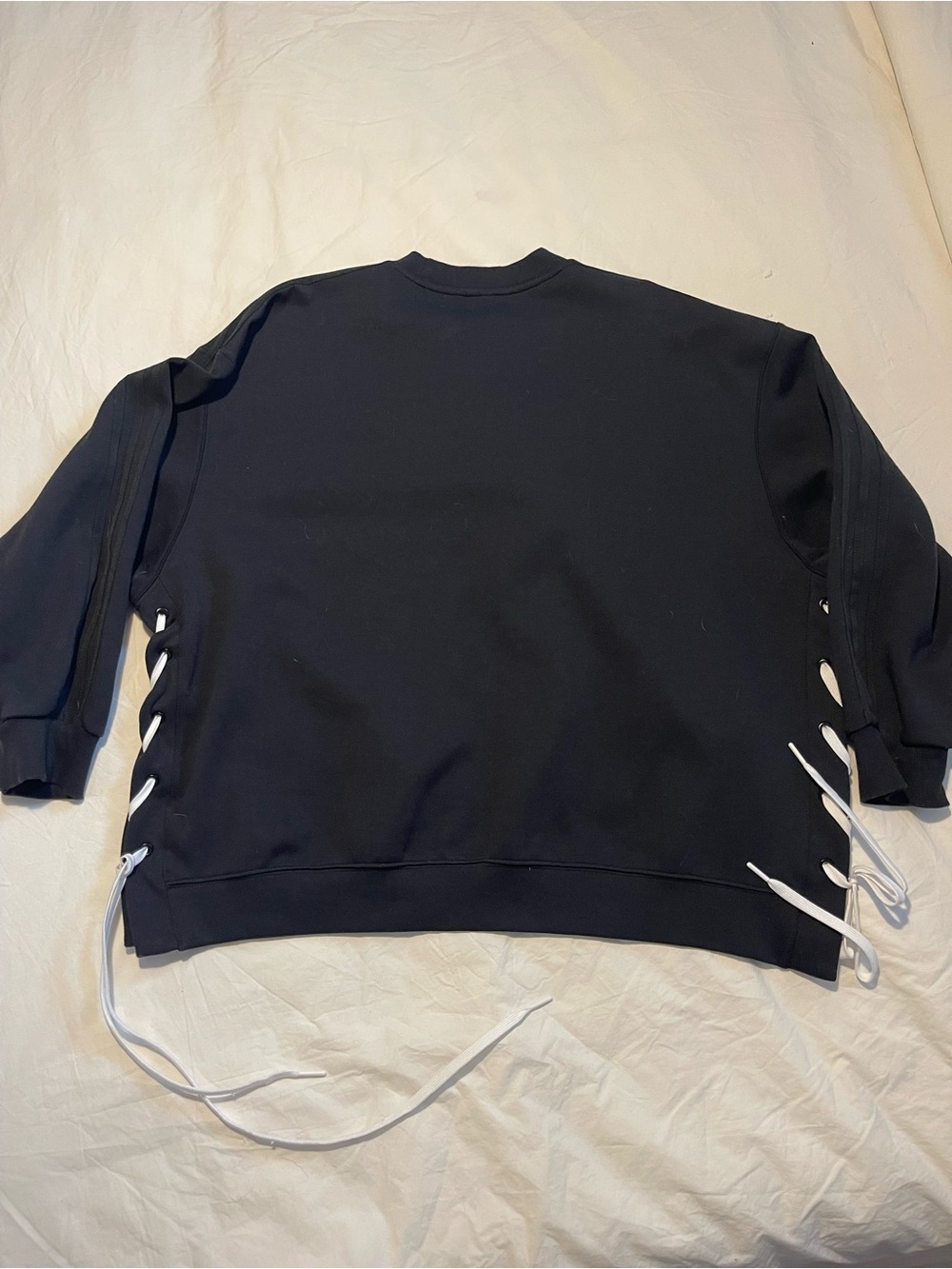 adidas Originals Women’s Black Lace-Up Side Sweatshirt Size M - Picture 2 of 3
